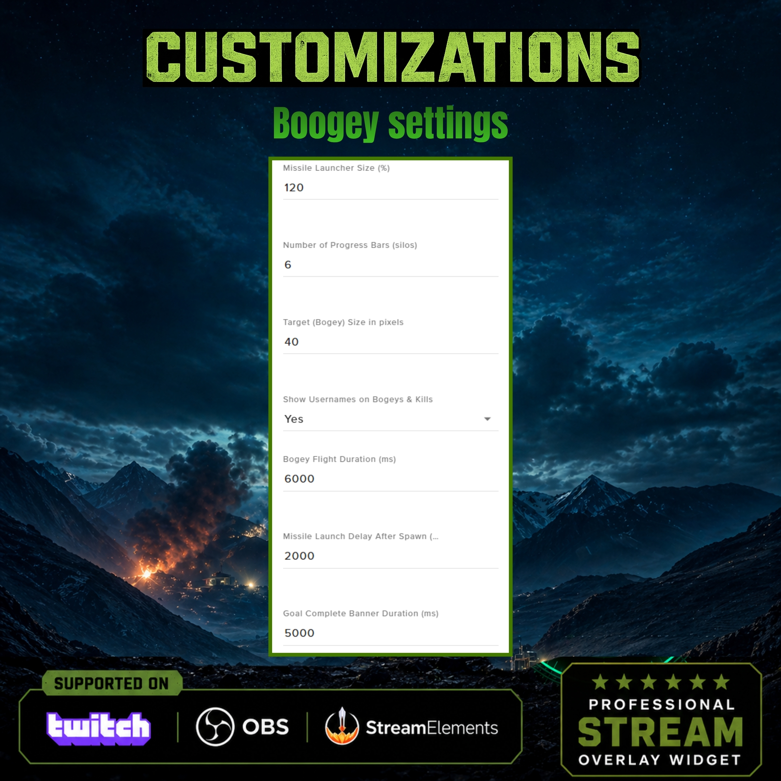 Tactical Military Radar Goal Widget for Twitch Streams 5