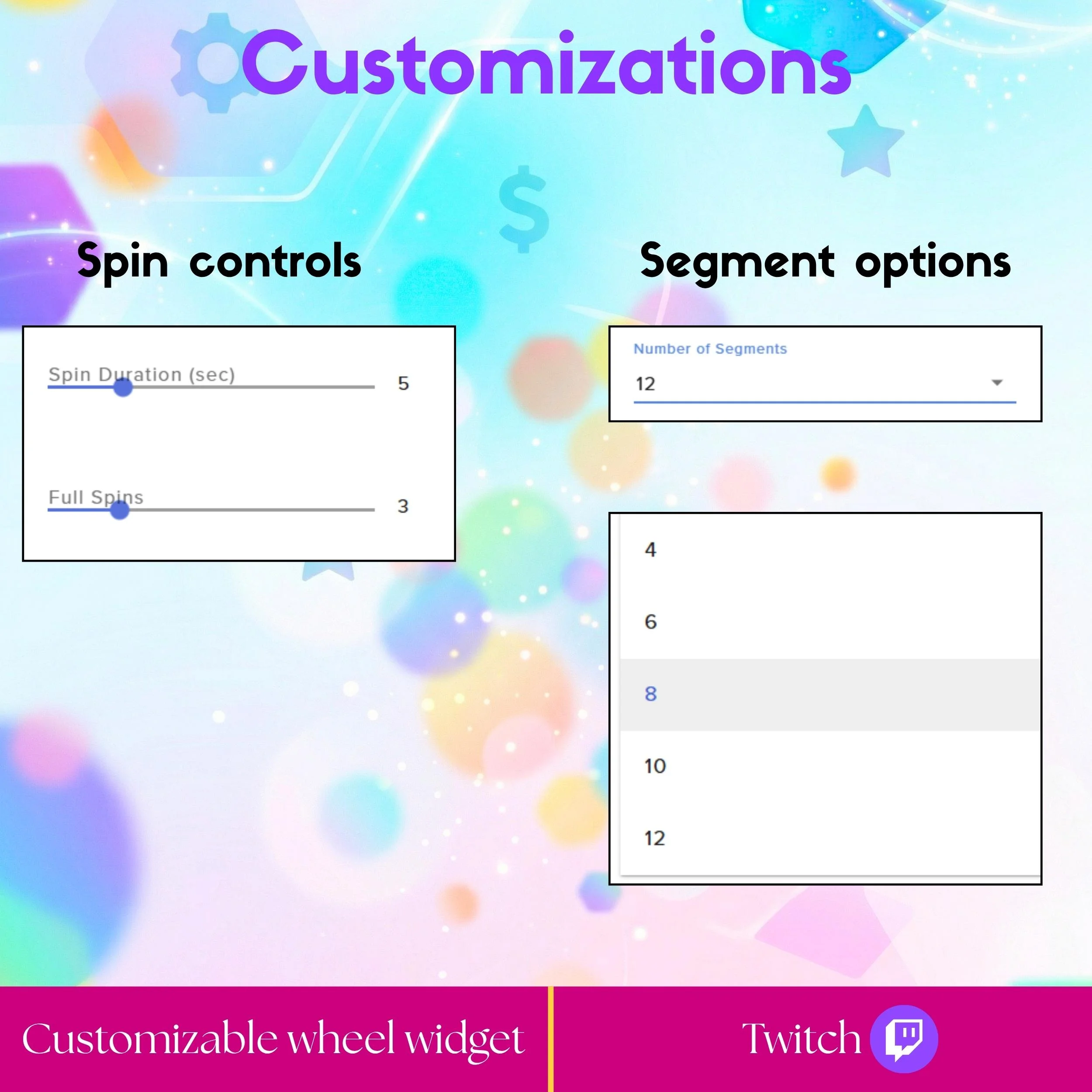 Customizable Spin Wheel Widget for Twitch and OBS 3