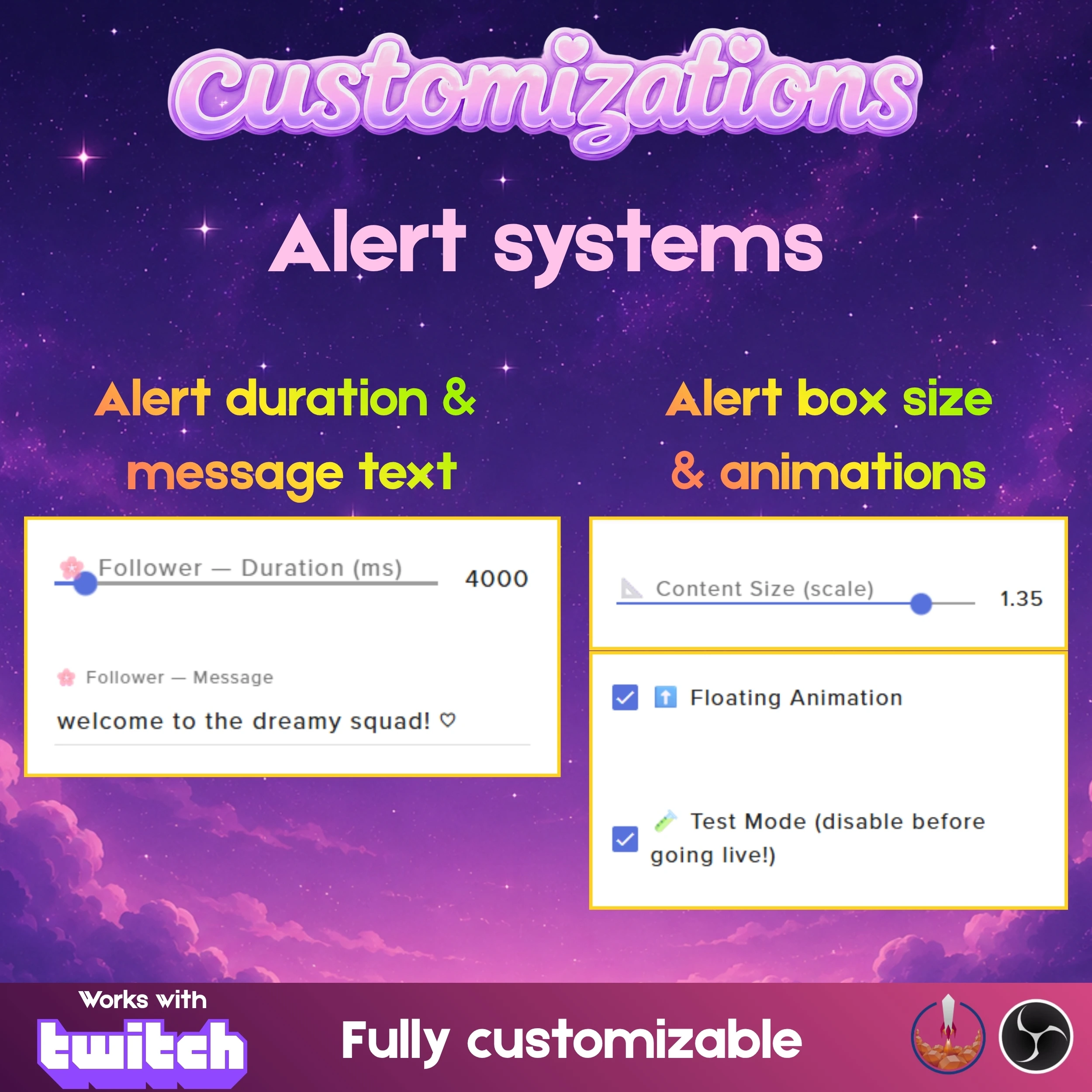 Pastel Cozy Aesthetic Chat and Alert Widget Set 7