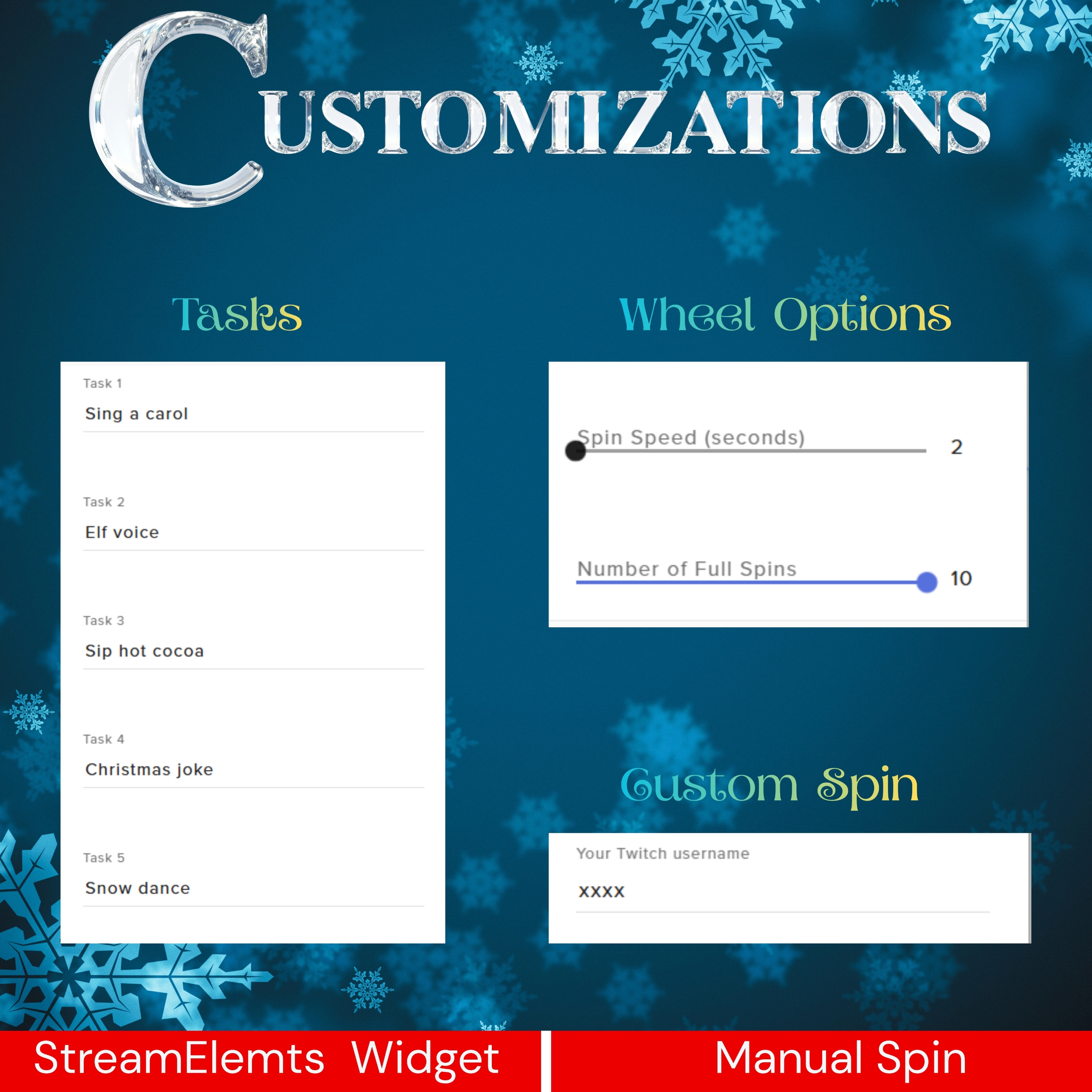 Christmas Spin Wheel Widget for Twitch Streamers 3