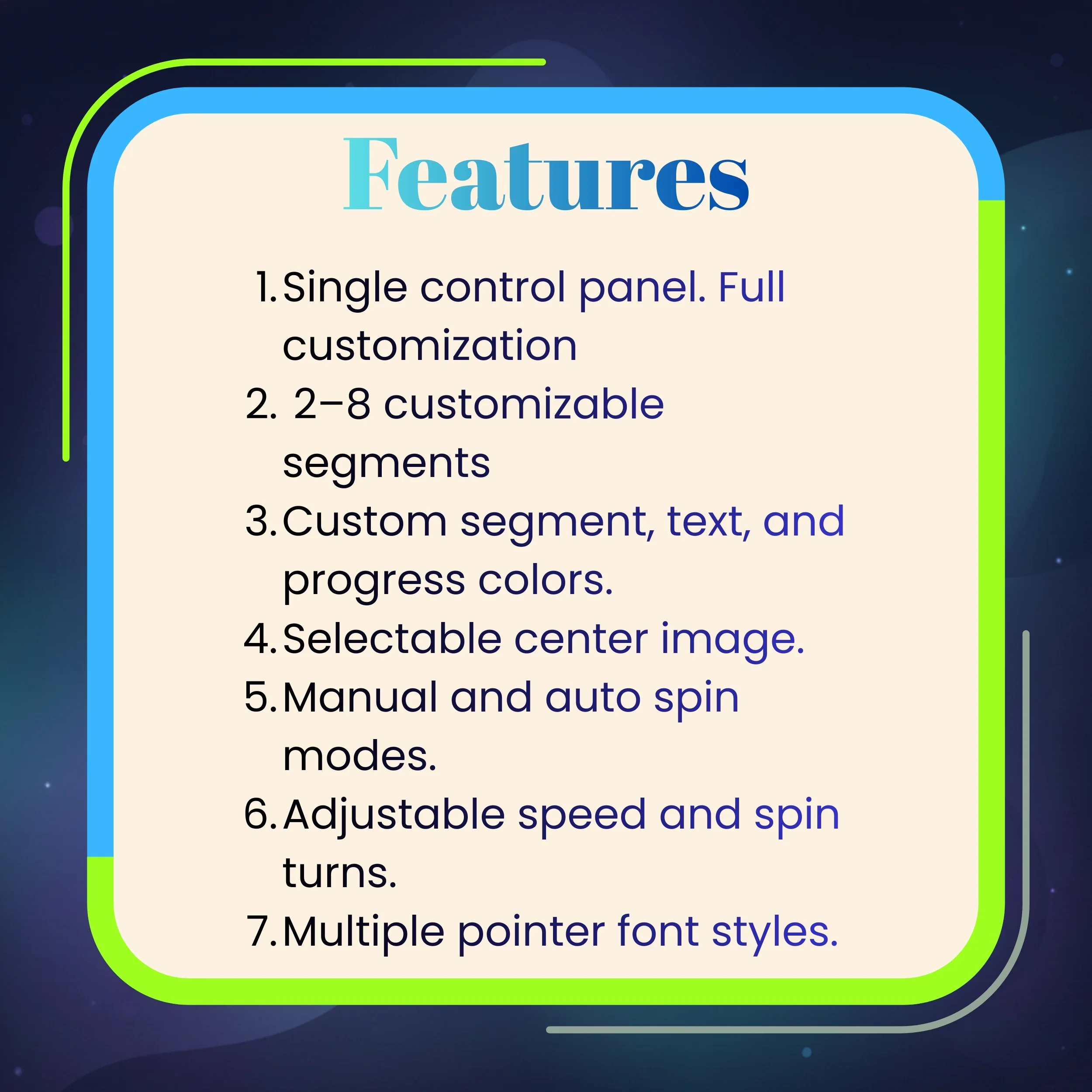 Space Theme Interactive Spin Wheel Widget for Twitch 0