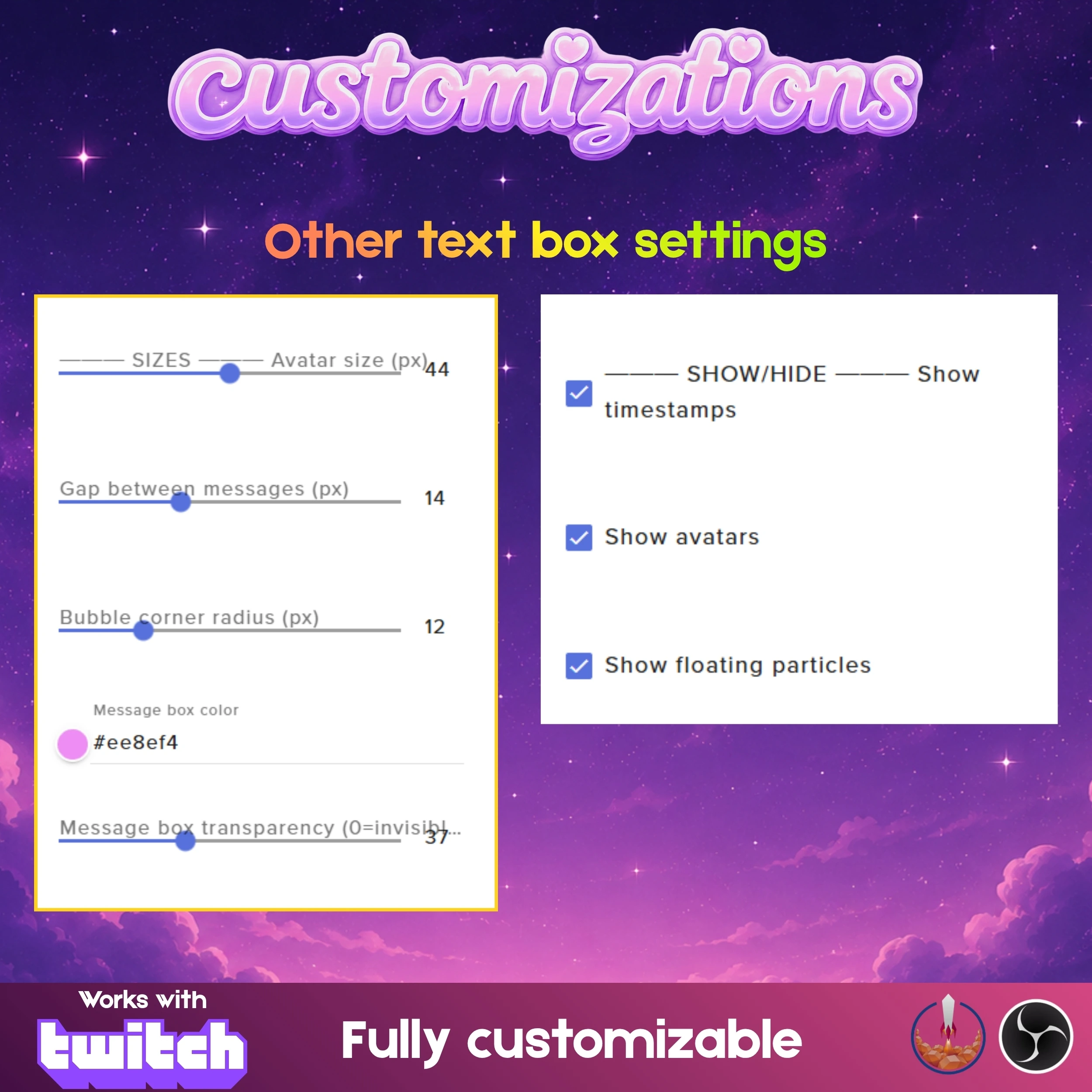 Pastel Cozy Aesthetic Chat and Alert Widget Set 4