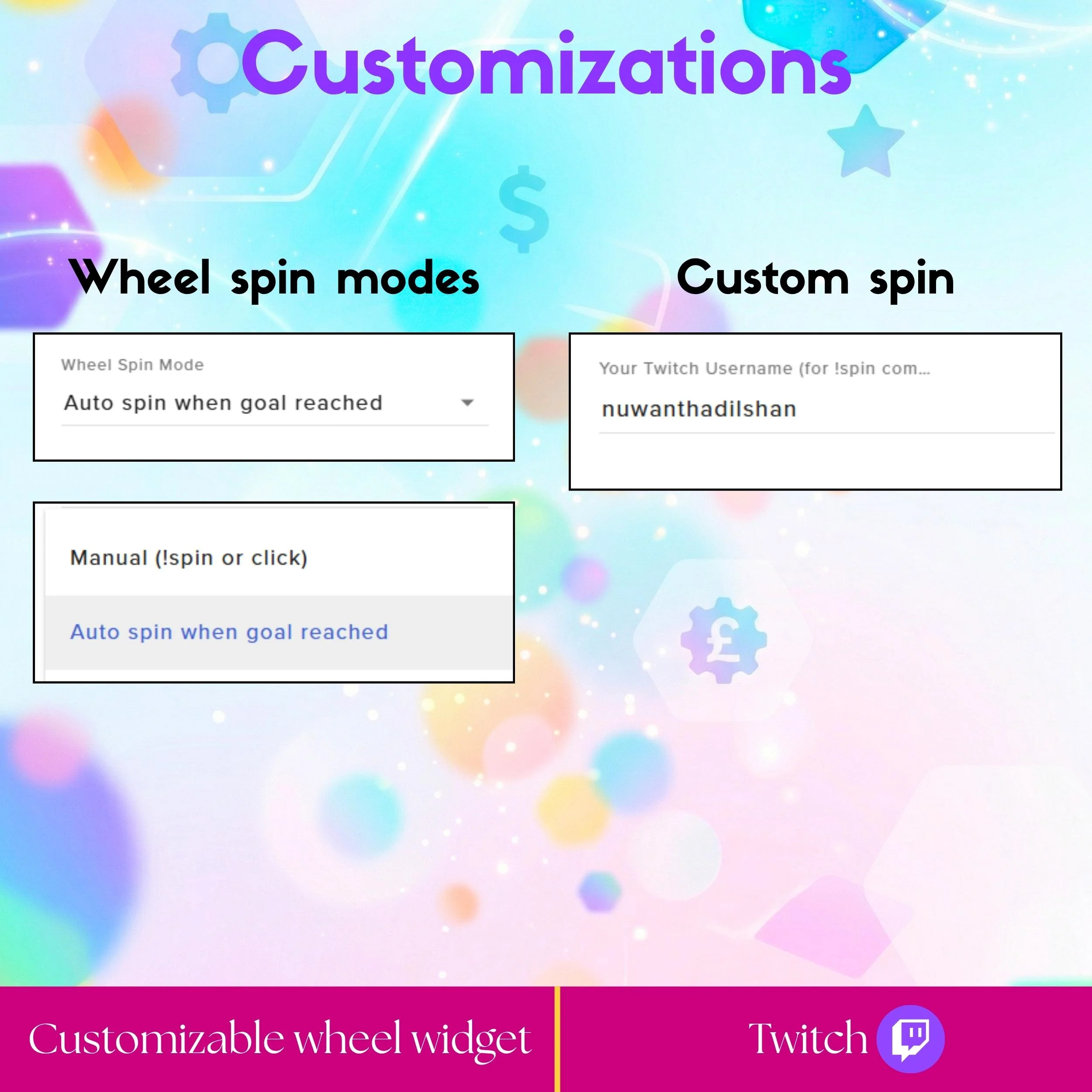 Customizable Spin Wheel Widget for Twitch and OBS 1