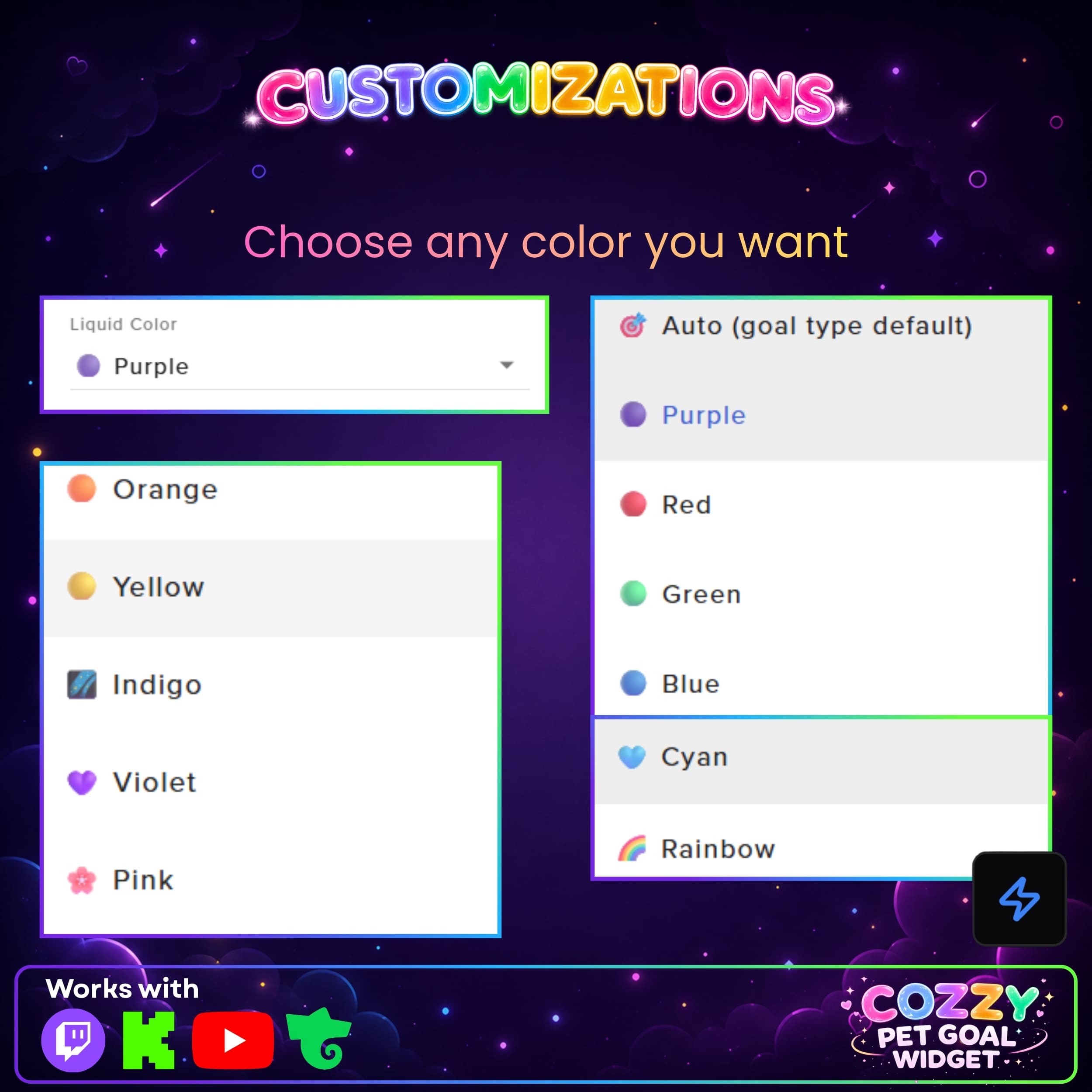 Cute Pets Goal Widget ⟢ Twitch Youtube Trovo Kick • Liquid Fill Animation • Follower, Sub & Donation Goals • Fully Customizable StreamElements OBS 5