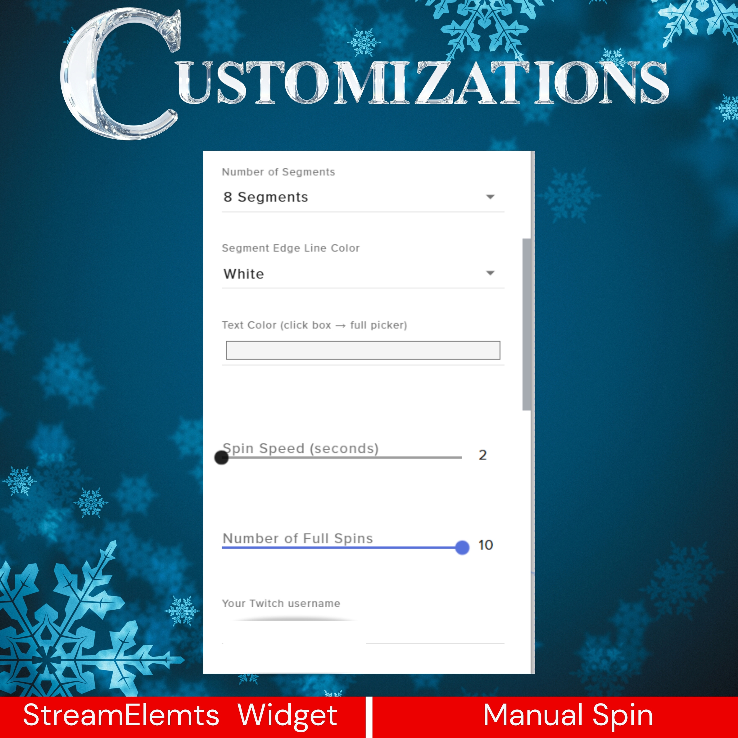 Christmas Spin Wheel Widget for Twitch Streamers 1