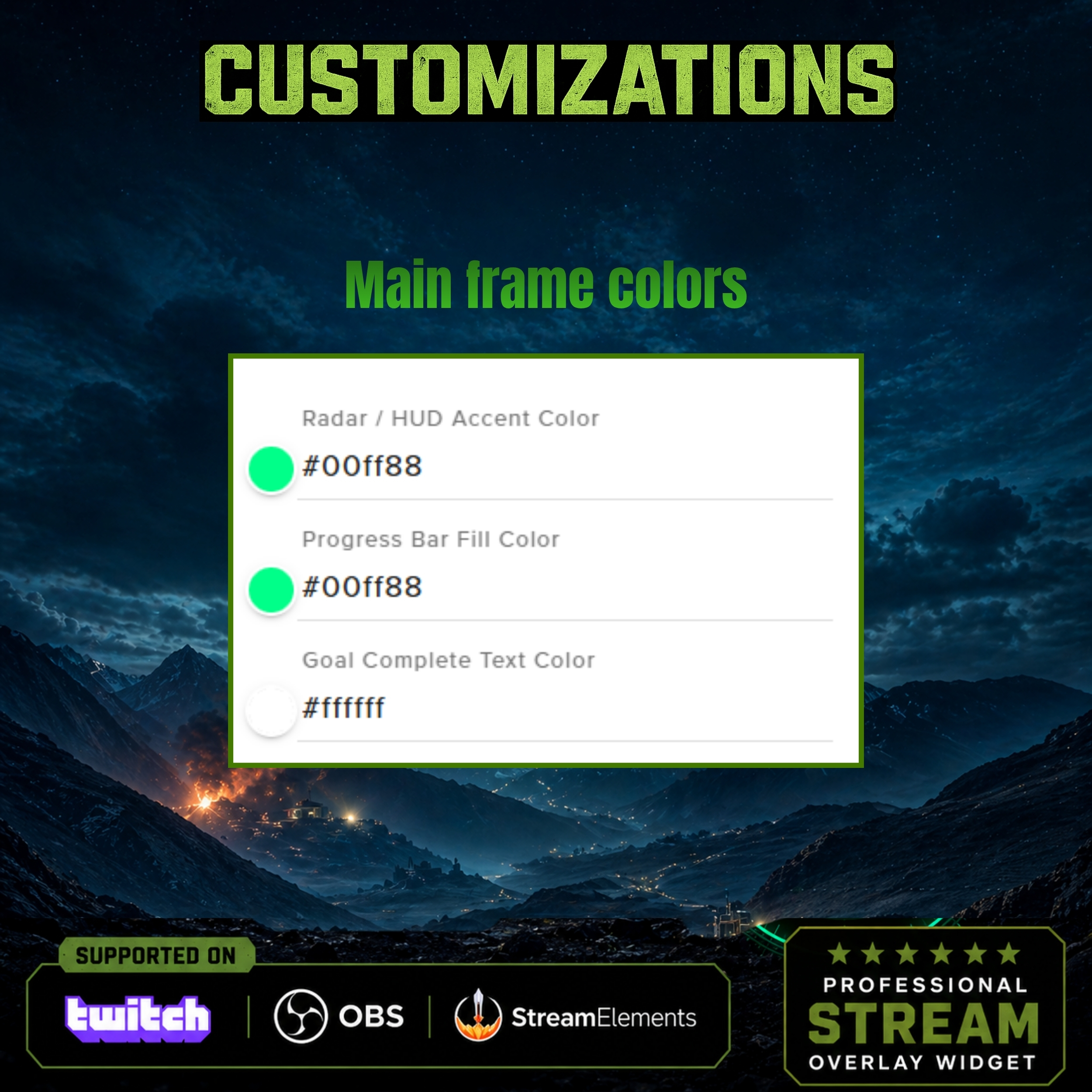 Tactical Military Radar Goal Widget for Twitch Streams 3